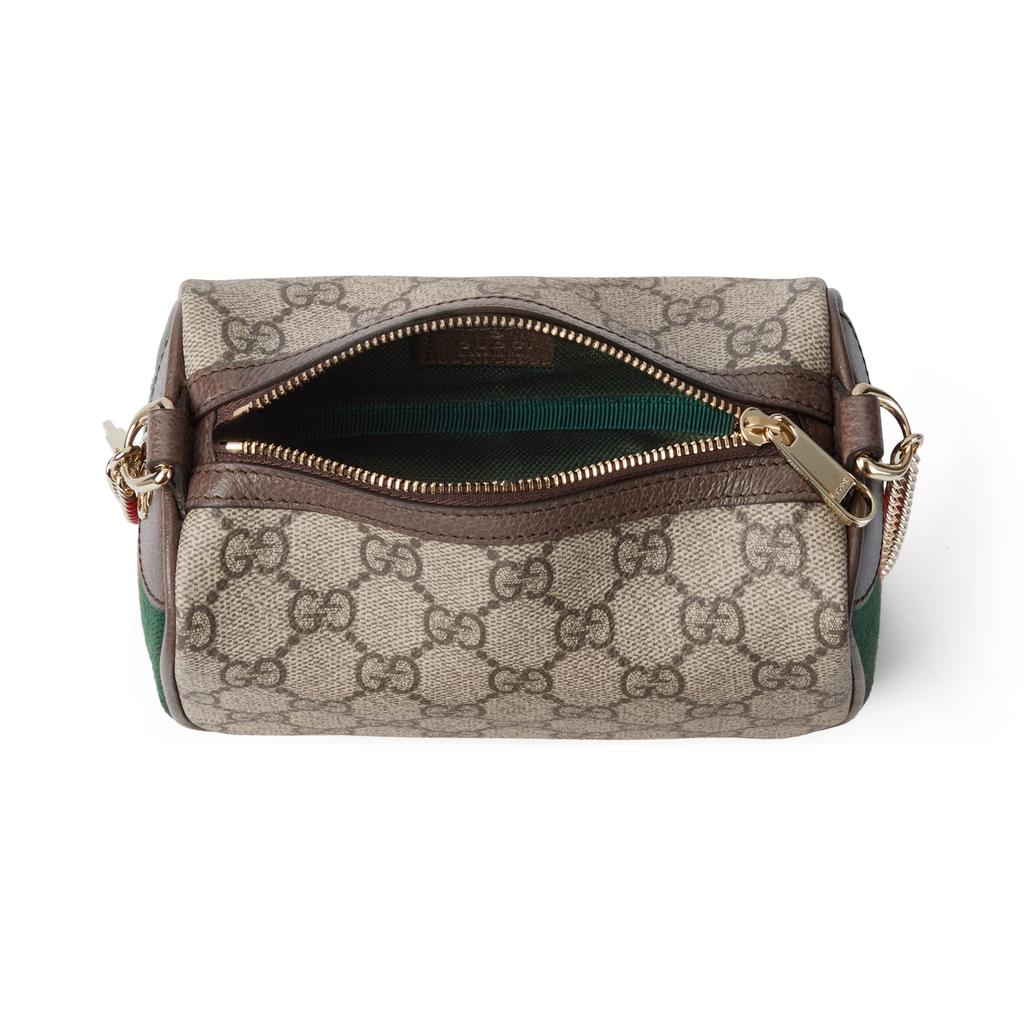 Gucci Ophidia Logo Canvas And Leather Mini Shoulder Bag Women Shoulder Bag Beige Dark-Brown 838475-FAE0S-9746