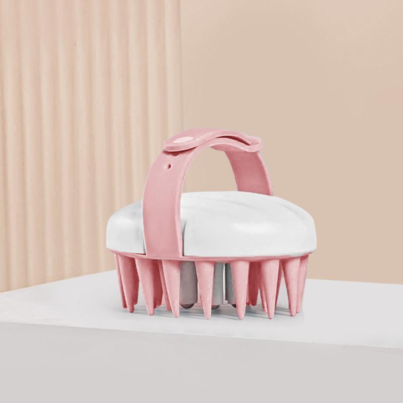 

Шампунь-массажер для кожи головы, Щетка для спа-массажа кожи головы с мягкими силиконовыми щетинками для удаления перхоти и отшелушивания, Гаджеты для ванной розовый