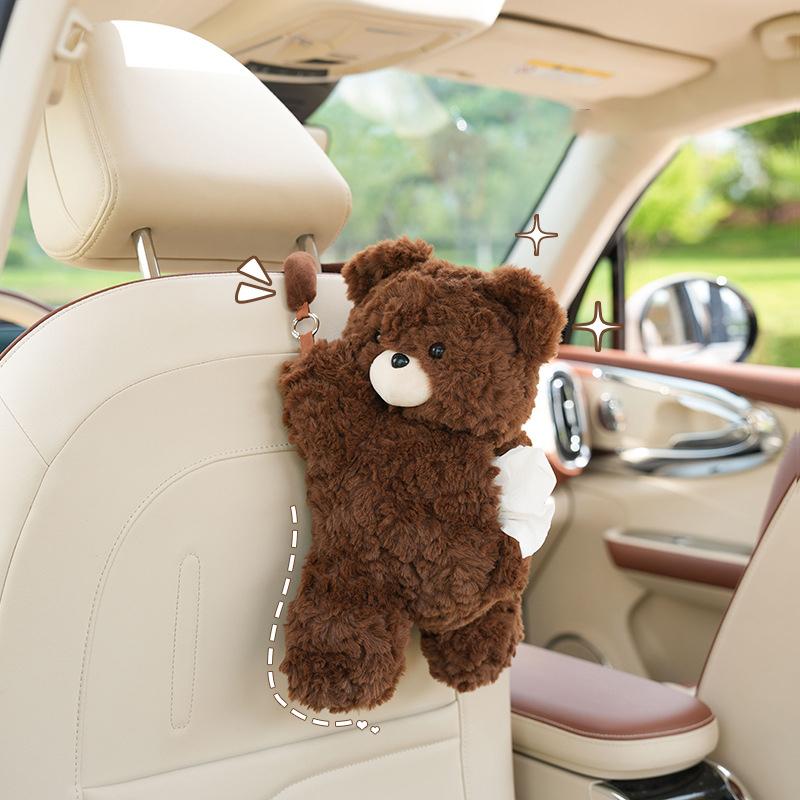 Universal Car Tissue Hanger Doll Cute Creative Hanging Tissue Holder Plush Vehicle Tissue Case Paper Box Car Accessories