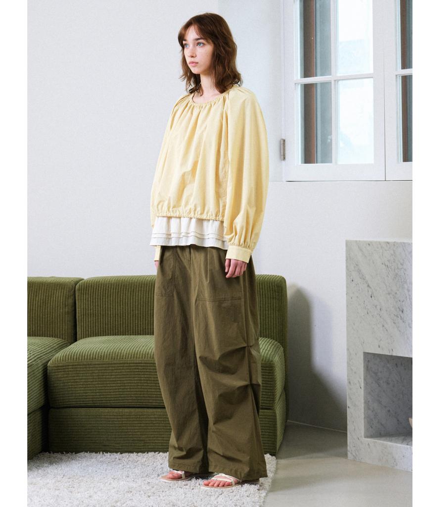 HELEMENT Women'S Flora Frill Blouse (L/Yellow)