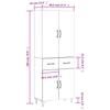 Highboard Gray Sonoma 69.5 x 34 x 180 cm Particleboard