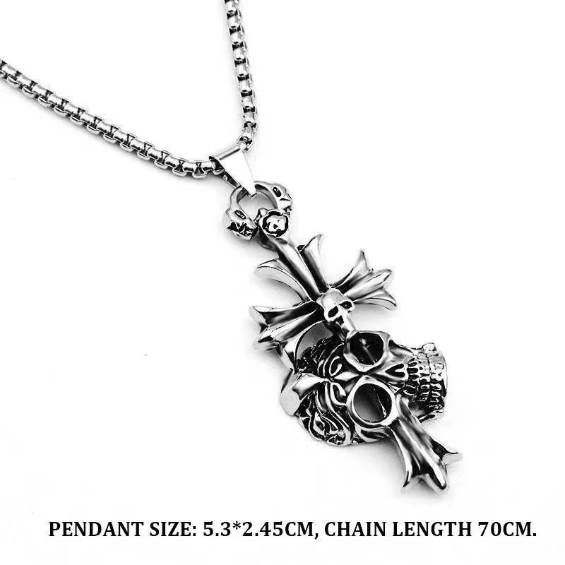 Skull Pendant Cross Necklace Pendant Men's Necklace Women's Necklace