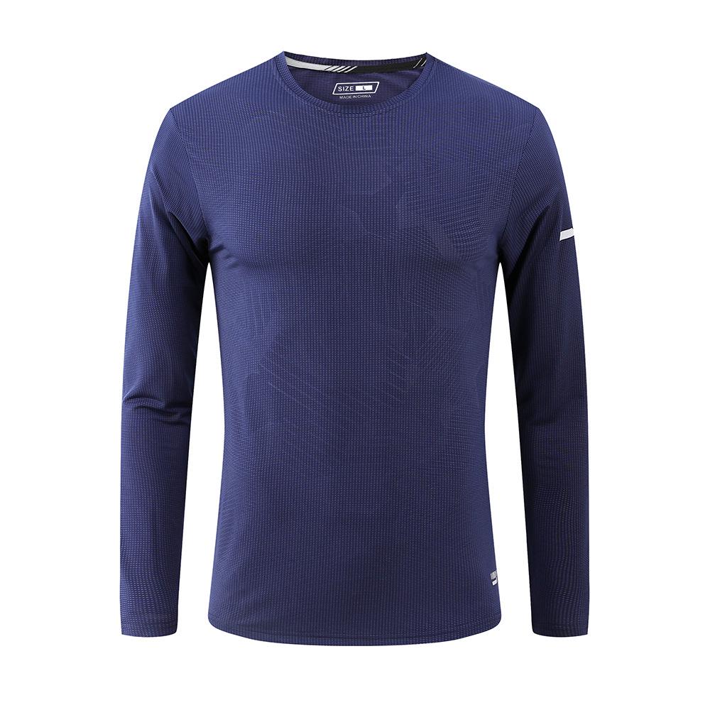 Men's Quick-Dry Long-Sleeve Sports T-Shirt - Large Size, Round Neck, Ideal for Running & Casual Wear