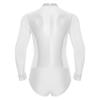 Mens Figure Skating Bodysuit Mock Neck Long Sleeve Sheer Mesh Patchwork Colorful Rhinestones Latin Dance Leotard