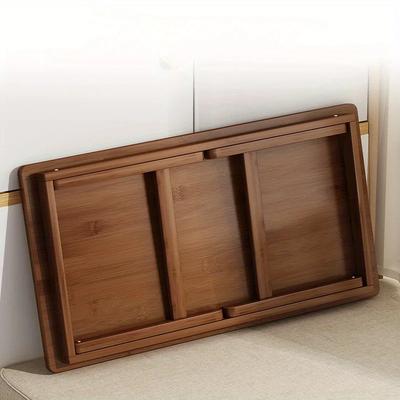 Vielseitiger klappbarer Couchtisch - Braun, Bambusplatte, Zeitgenössischer Stil für Erker, Balkon oder Arbeitsbereich, Teetisch