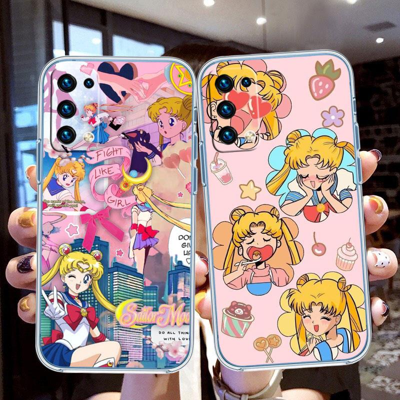 TR34 S-Sailors Art M-Moon Transparent Phone Case for Motorola Moto Edge 20 30 40 50 S30 Fusion Ultra Pro Neo Lite + G200 G23