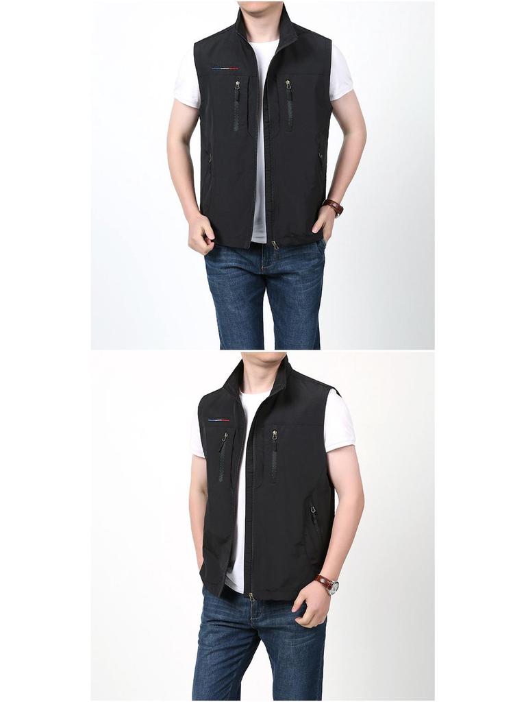 Men's Quick-Dry Multi-Pocket Outdoor Vest for Spring, Summer, and Autumn