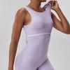 Summer Elasticity Gym Jumpsuit Women's Fitness Suit Purple Short Sets Sports Overalls for Woman Tracksuit Yoga Clothing Backless Workout Sportswear