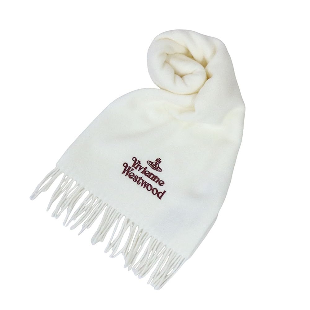 

Vivienne Westwood MUFFLER wool scarf with embroidered logo 100% (white) белый