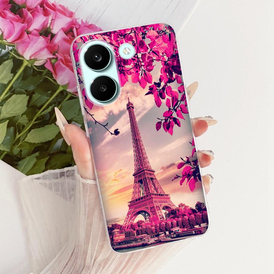 Flower Cartoon Fashion Design Clear Phone Case For Xiaomi Poco X8 Pro Max Redmi Turbo 5 Max Capa Soft Silicone Back Cover Coque
