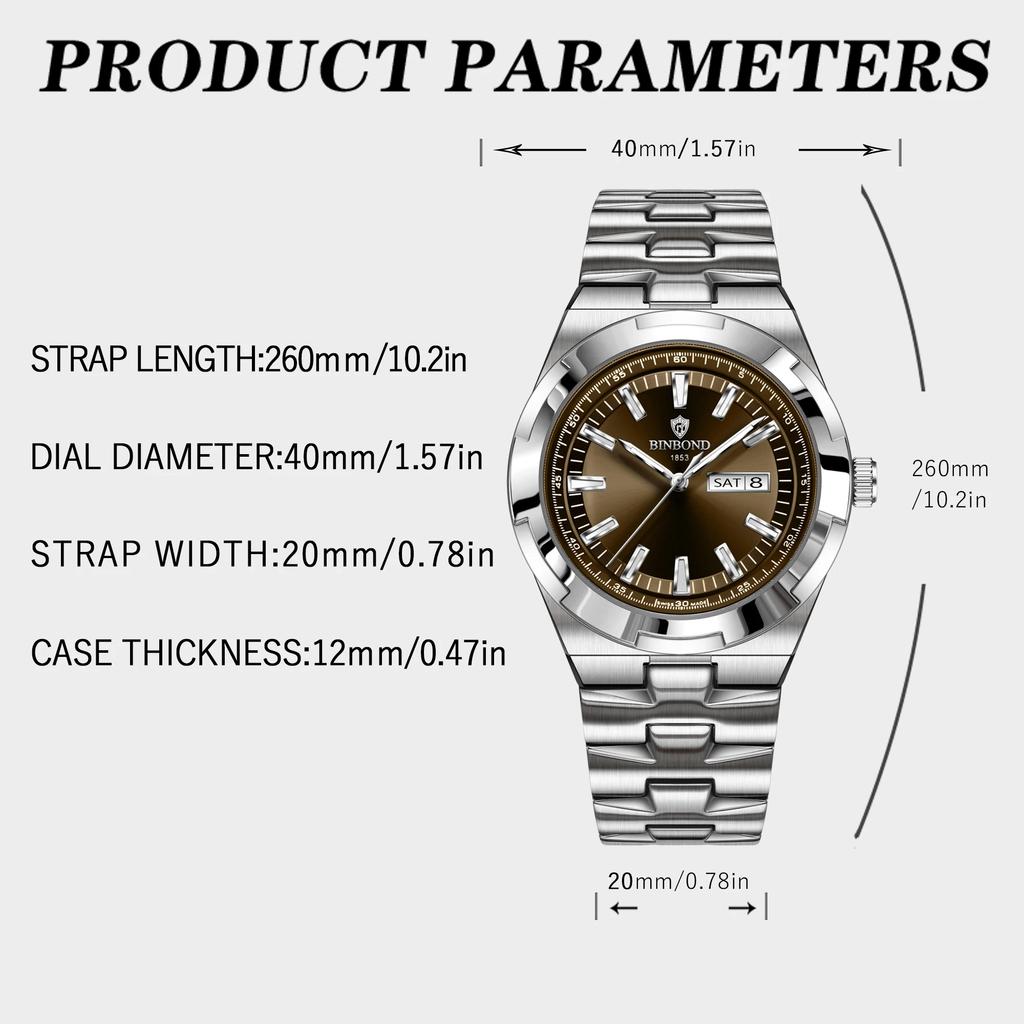 Neue Luxus-Quarz-Herrenarmbanduhr Sport Herrenuhren Wasserdicht Leuchtend Datum Woche Edelstahl Herrenuhr Männlich