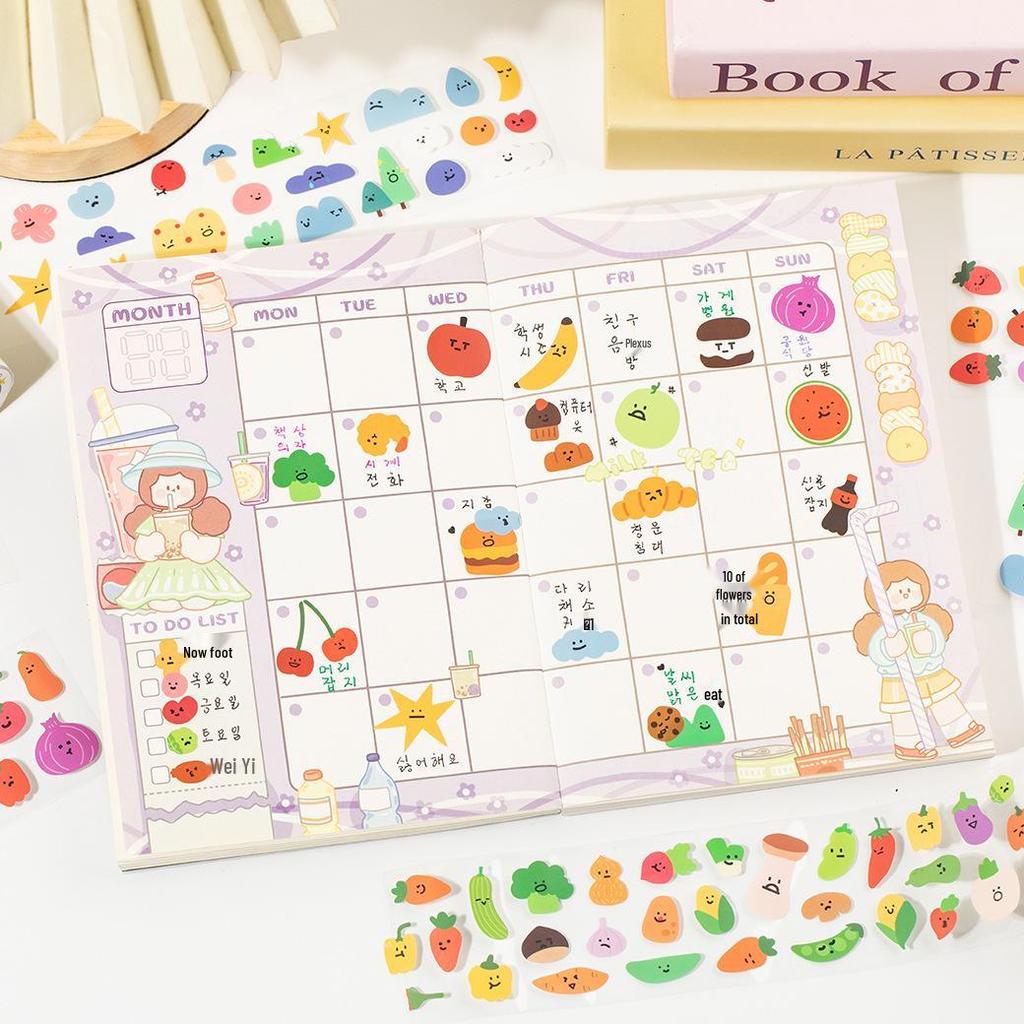 Yuxian Cute Expression Die-Cut Tape for Journals & Diaries – Decorative and Adorable Mood Patterns