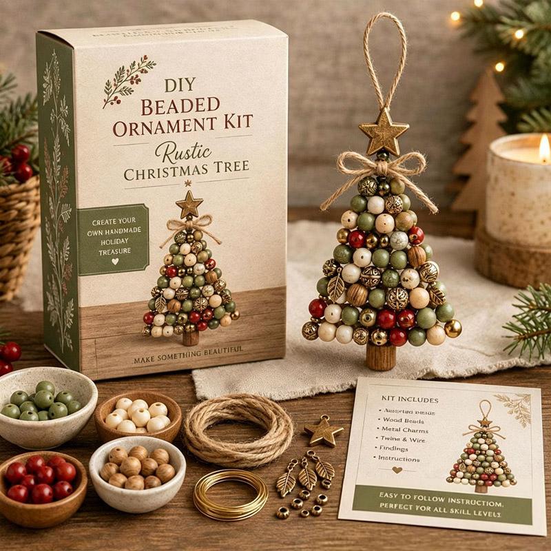 Crystal Bead Christmas Tree DIY Making Kit Desktop Decor Handmade Beaded Xmas Tree Sparkling Tabletop Ornament Christmas Gift