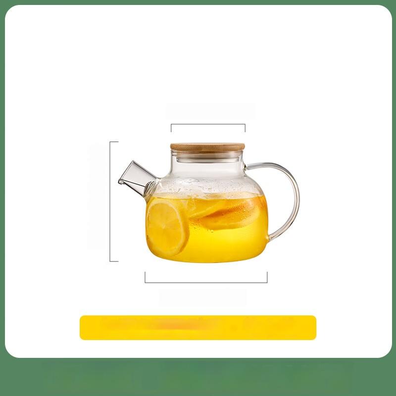 

1000 мл прозрачные стеклянные элегантные кувшины для воды с деревянной крышкой кухонный кофейник кофейная утварь чайная утварь дозатор напитков