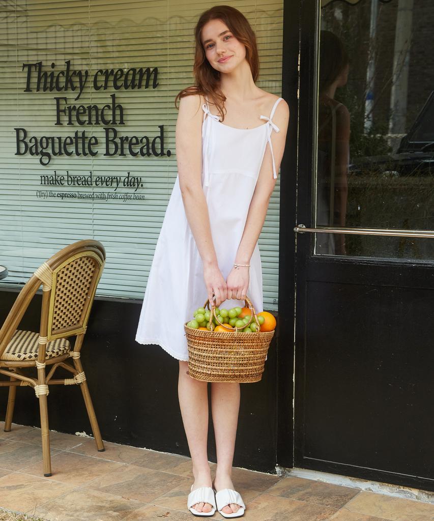 Itove Seoul Ribbon Bustier Cotton Dress