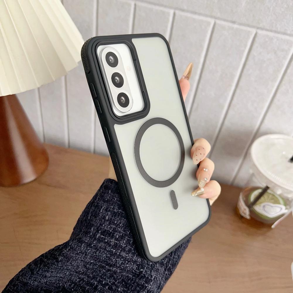 Frosted Magnetic Phone Case For Samsung A57 A37 A17 A07 A56 A36 A26 A16 A06 A55 A35 A25 A54 For Magsafe Anti-Slip Edge Cover
