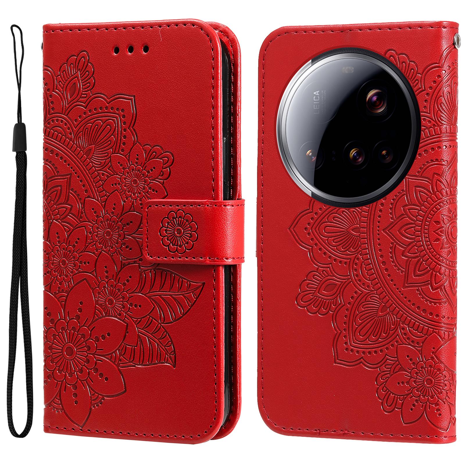 

Для Xiaomi 15 Ultra Чохол з квітковим візерунком PU шкіряний гаманець підставка чохол для телефону D