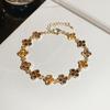 Elegant Floral Jewelry Bracelet For Women With Alloy And Crystal Accents
