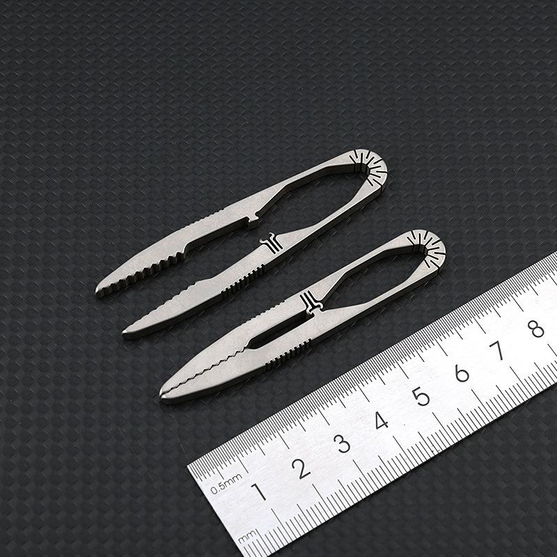2025 NEW TC4 Titanium Steel Tweezers Multifunction With Corkscrew CNC Machining Clips Keychain Pendant Tool Outdoor EDC Gadget
