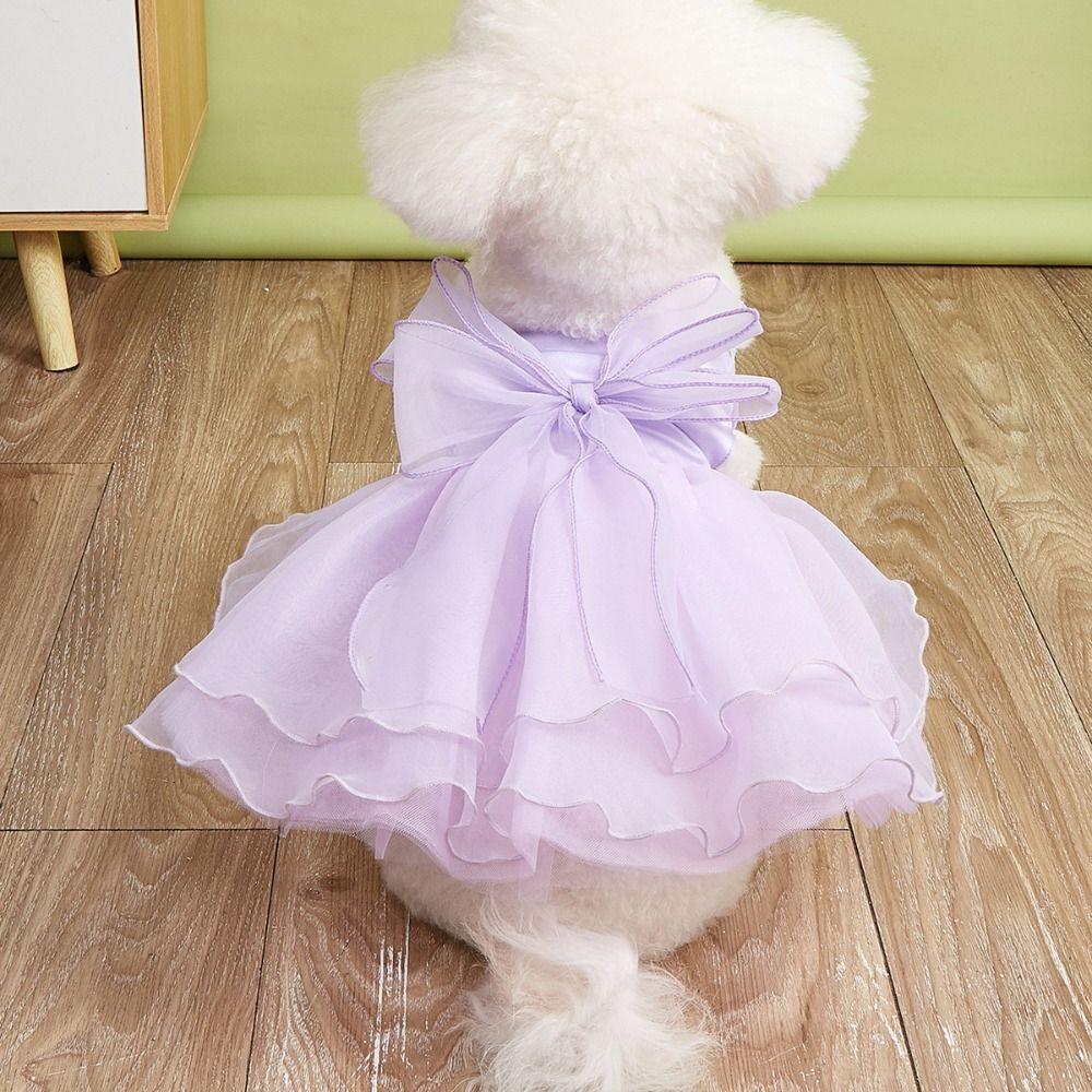 Organza Cat Dog Wedding Dress Satin Pet Skirt Fairy Dress Princess Dress  For Cat Dog
