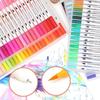 60-Pack Double-Headed Marker Pens – Fine & Brush Tip, Water-Based, Vibrant Colors for Art, Calligraphy, and Holiday Decoration
