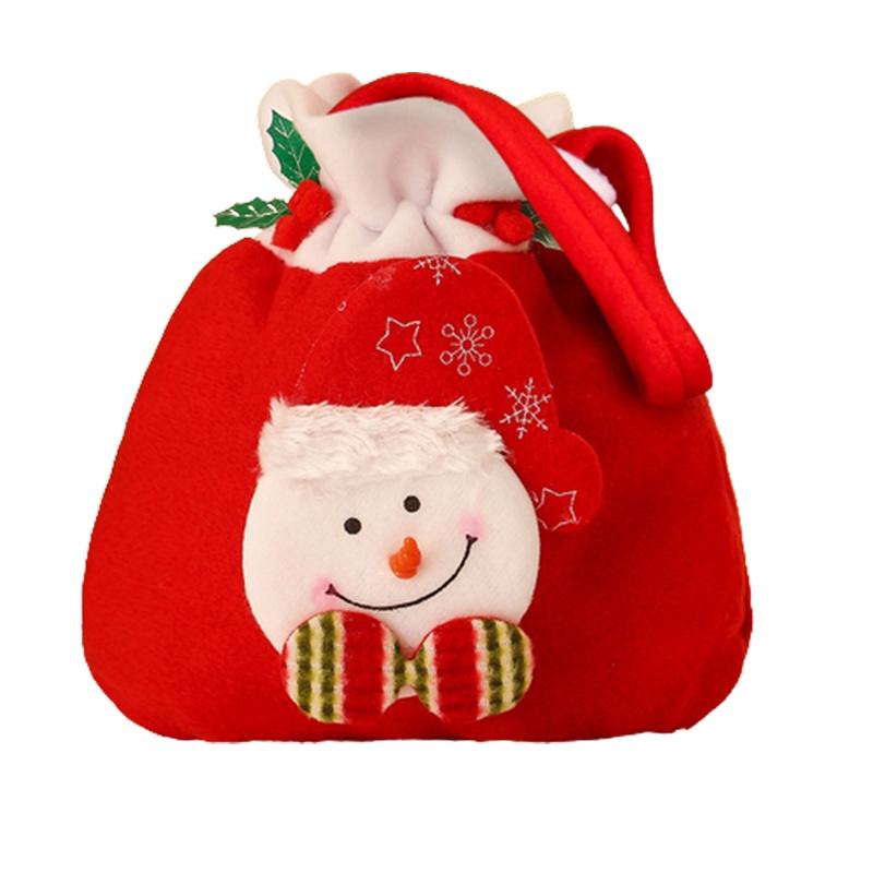 Soft Plush Christmas Kids Gift Doll Bag Drawstring Handle 3d Apple Candy Handbag