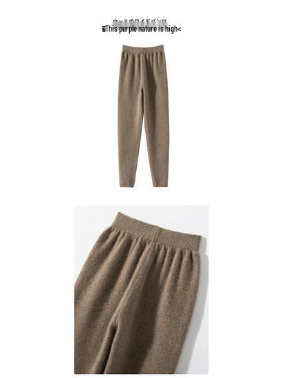 Women's Slim-Fit Thermal Knit Leggings - Solid Color, Thick, Lightweight, Cold-Resistant for Autumn/Winter Casual Wear.