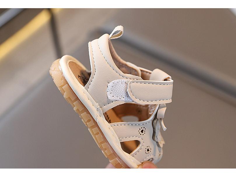 Summer Baby Girl Squeaky Sandals - Soft Sole, Non-Slip, Closed Toe Walker Princess Shoes