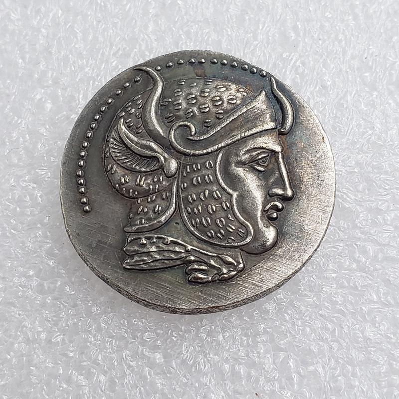 Alexander Reverse Greek Goddess Victory Antique Silver-Plated Copper Coin #3799 Copper
