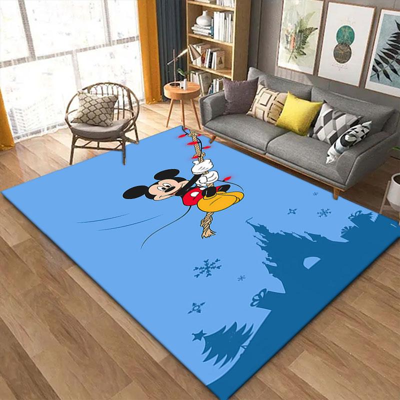 Mickey Mouse cartoon print rug, non-slip and stain-resistant floor protection rug, home décor.