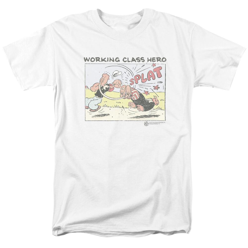 26 Popeye Working Class Hero Blue Bash T Shirt Licensed Comic Cartoon Tee White Unisex T-Shirt L