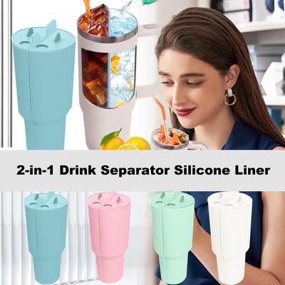 Copo 2 em 1 Separador de Bebidas Revestimento de Silicone, Compatível Com Copo Stanly 40 Oz, Acessório Stanly, Revestimento Reutilizável Para Festa