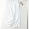 Falling Linen Straight-leg Pants Women's Summer Semi-elastic Slimming Casual Pants Cotton and Linen Wide-leg Trousers