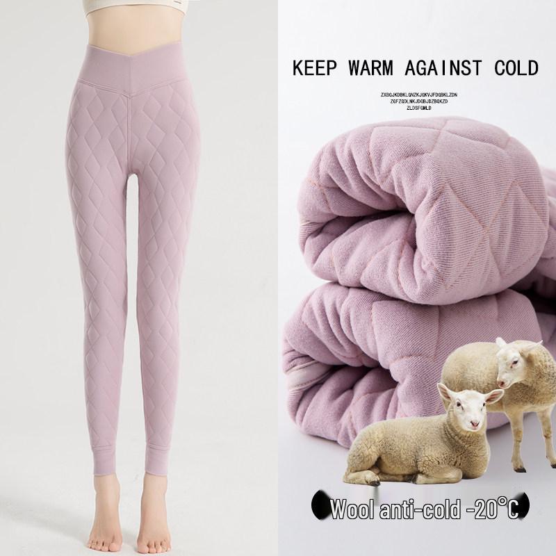 Women s 2026 New Style Lambswool Tight Pants - Spring & Autumn Cotton Base Layer XX-Large