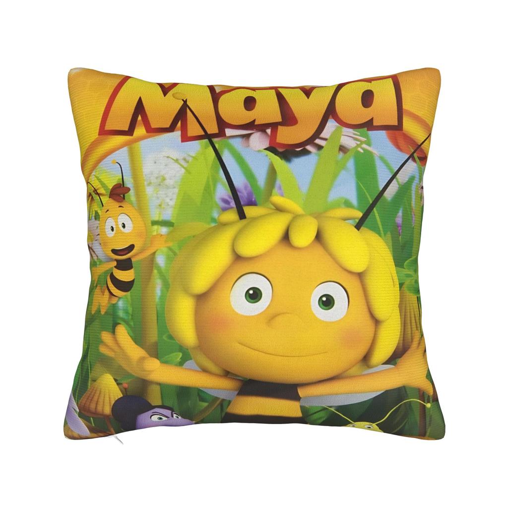 Maya de Bij Met Bloemen Cartoon Kussensloop Merchandise Zacht Kussenhoes Cadeau Sierkussenhoes Huis Multi Maat