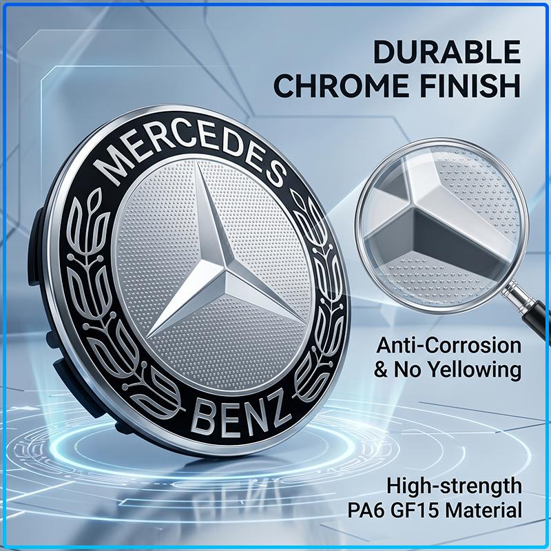 4 Stück 75MM Auto-Emblem Radnabenkappe Abdeckungen Auto-Felgenabdeckung für Mercedes benz AMG W204 W203 W212 W211 W124 W210 GLC GLE E CLA GLA W205