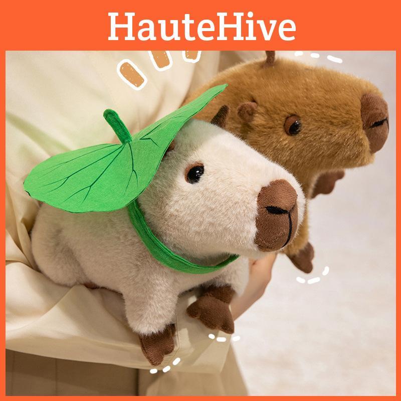 Stuffed Lotus Capybara Animal Doll With Plushfur Material For Gift Teens For