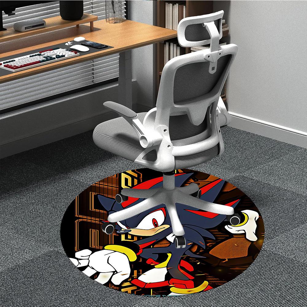 

1pc Shadow Sonic Office Round Area Rug, Under Office Chairs Bedroom Living Room Home Decor a1022349 80cm by 80cm