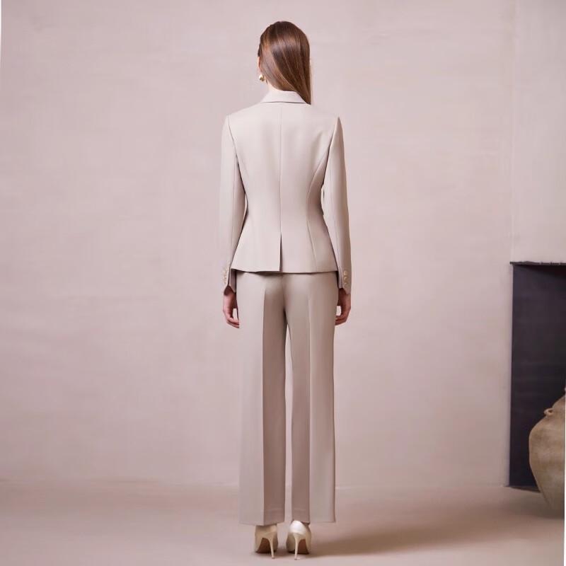 LadyS Elite Women's Taupe Morandi Wool Formal Suit Collection