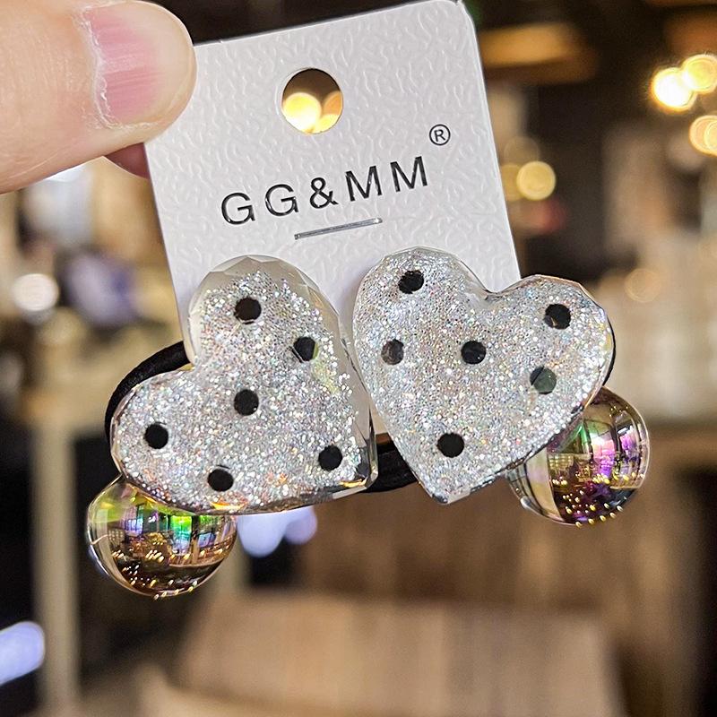 2 шт. новые милые черные и белые резинки для волос в горошек с медведем для девочек, аксессуары для волос, детские резинки для волос, головные уборы для малышей