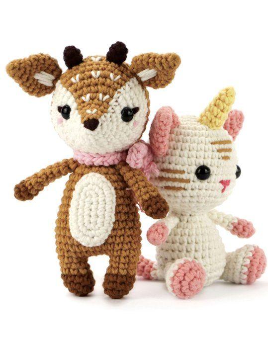 Kit Crochet Chat-Licorne - Graines Creatives - 15 cm - Multicolore