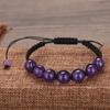 Burst Hand-Woven Amethyst Round Bead Shambhala Bracelet Bracelet