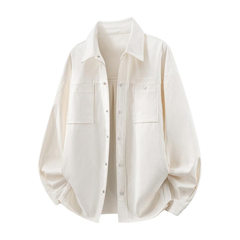 Men's Coat Type Long-sleeved Shirt Men's Loose Casual Work Shirt Outer Jacket