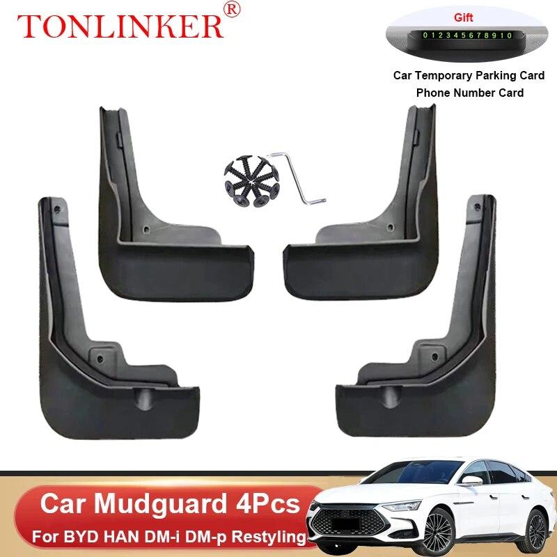 

TONLINKER автомобильный брызговик для BYD HAN EV DM рестайлинг 2022 2023- передние задние брызговики брызговики аксессуары 4 Pcs Black C