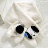 Cute Christmas snowman scarf women's winter thickened warm cycling with windproof scarf versatile fluffy scarf