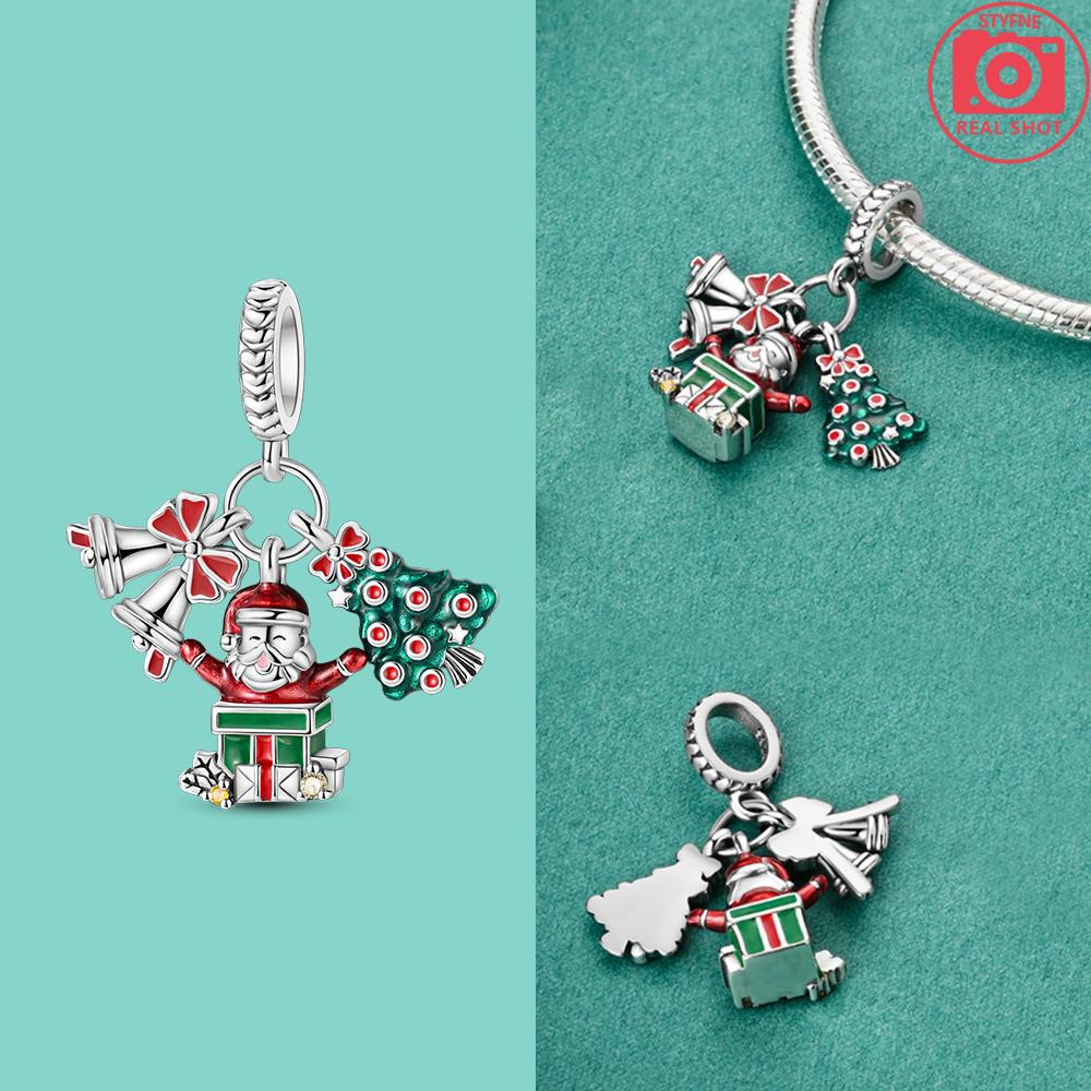 Charms Original Santa Claus Snowman Winter Penguin Snowflake Beads Fit Bracelet Copper Jewelry Women Diy Gift