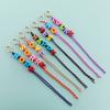Acrylic Letter Braided Keychain Colorful Nylon Rope Keyring Women Bag Pendant Handbag Charms Key Hanging Decoration