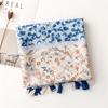 Luxury Women Viscose Scarf Ventilate Two-Color Leopard  Designer Shawl Cotton Linen Tassel Pashmina Muslim Hijab Wrap Floral