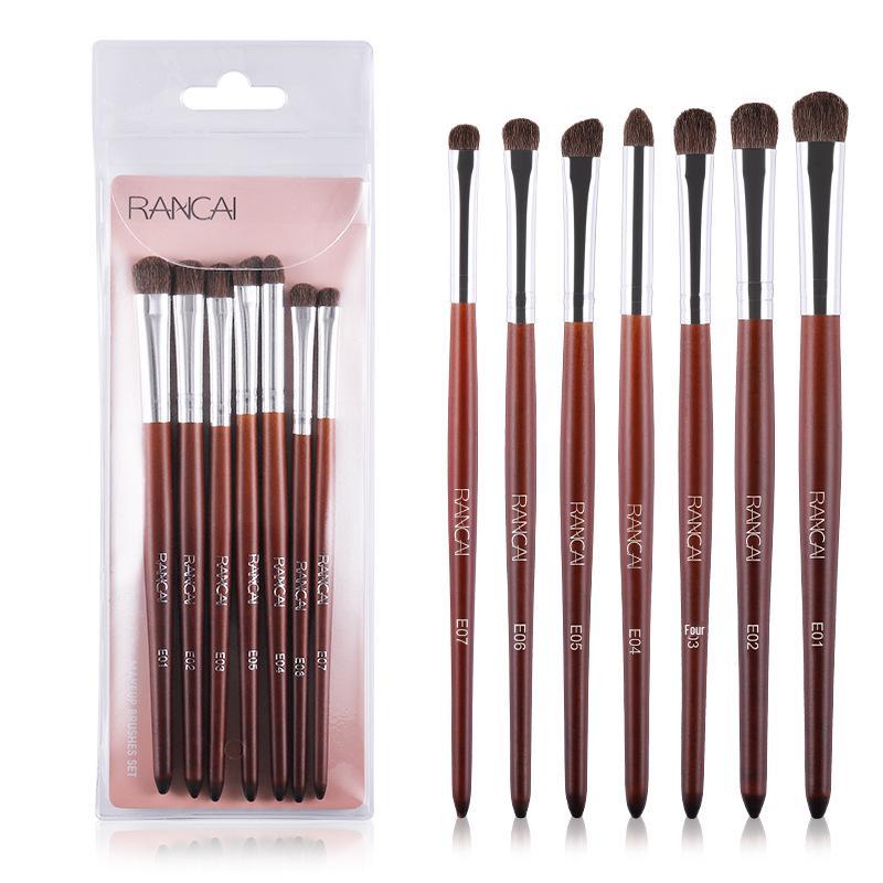 

Pony Hair 7-Piece Eyeshadow Brush Set with Round Heads - Complete Eye Makeup Tools