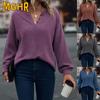 Women's Fashion Casual Autumn Winter V-Neck Long Sleeve Blouses & Shirts
